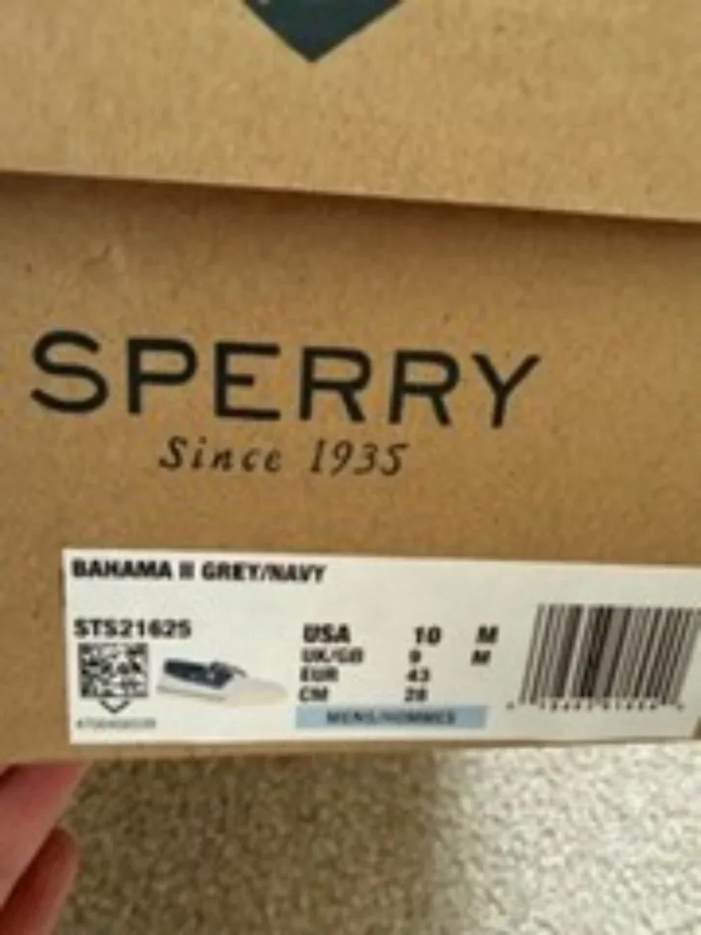 Men's Sperry Bahama II Sneaker Grey/Navy Size 10 Brand New in Box
